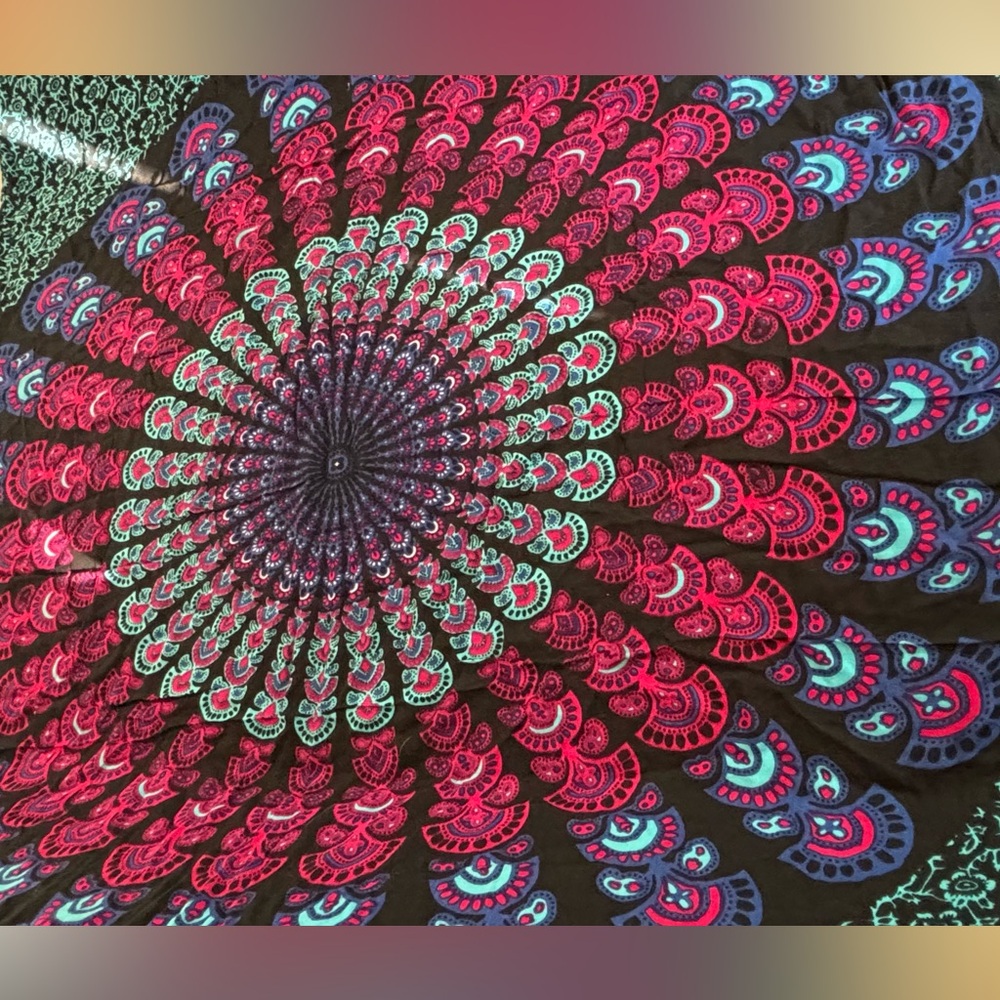 Elephant Mandala Rayon Fringed 36x60 Pool Cover Up Wrap Skirt Scarf by Shushi